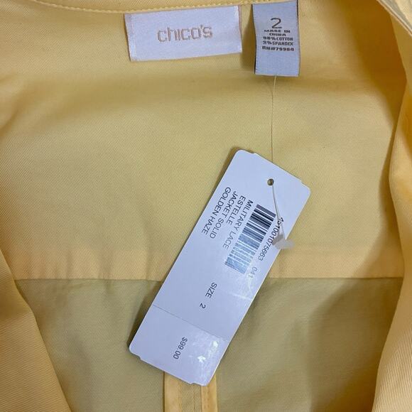 Chico's Jacket NWT Size 2 (Large) Military Lace Golden Haze Estelle Button Up - Picture 5 of 7